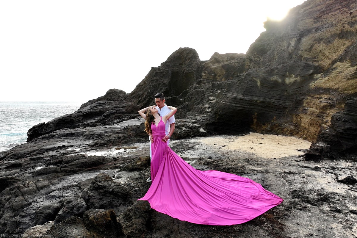 Flying Dress Hawaii Photoshoot Pink